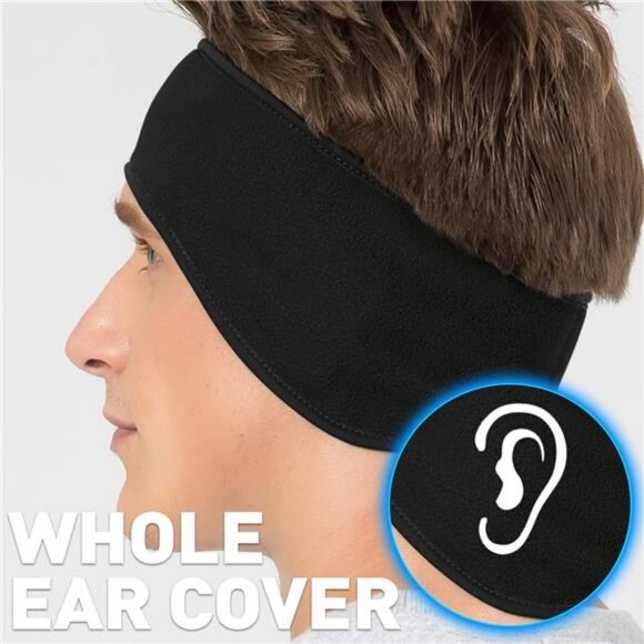 JOEYOUNG Fleece Ear Warmers for Men Women Kids - Winter Headband Ear Muffs Ear - Picture 3 of 7